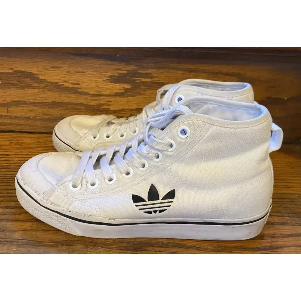 Adidas Originals Nizza High Cloud WHITE/BLACK Mens 6, Women’s 8 FW8351